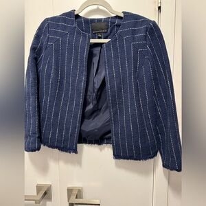 Banana Republic navy/white pin stripe twill blazer. Size 4
